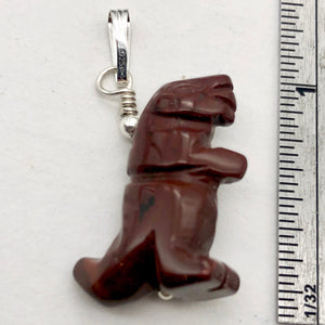 Red Jasper T- Rex Pendant Necklace|Semi Precious Stone Jewelry| Silver Pendant | - PremiumBead Alternate Image 7
