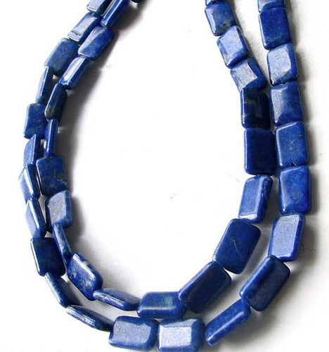 Natural Snowy Lapis Rectangle Focal Bead Strand 109376 - PremiumBead Primary Image 1