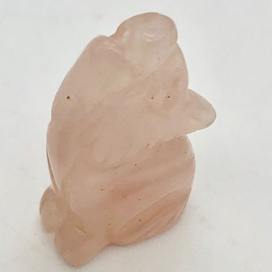 Hand Carved Pink Rose Quartz Wolf/Coyote Figurine | 21x11x8mm | Pink - PremiumBead Primary Image 1