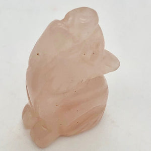 Hand Carved Pink Rose Quartz Wolf/Coyote Figurine | 21x11x8mm | Pink - PremiumBead Primary Image 1