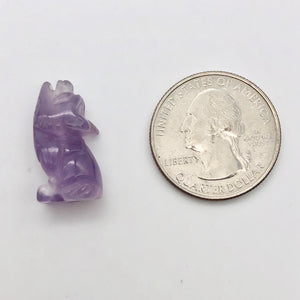 Howling New Moon 2 Carved Amethyst Wolf / Coyote Beads | 21x11x8mm | Purple - PremiumBead Alternate Image 4