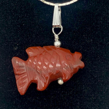 Load image into Gallery viewer, Jasper Koi Fish Pendant Necklace | Semi Precious Stone Jewelry|Silver Pendant - PremiumBead Alternate Image 5

