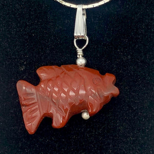 Jasper Koi Fish Pendant Necklace | Semi Precious Stone Jewelry|Silver Pendant - PremiumBead Alternate Image 5