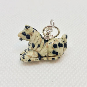 Carved Dalmatian Stone Pony Sterling Silver Pendant! 509271DSS - PremiumBead Alternate Image 3