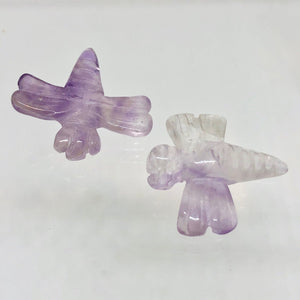 2 Hand Carved Amethyst Dragonfly Animal Beads | 21x20.5x6.5mm | Light Purple - PremiumBead Alternate Image 3