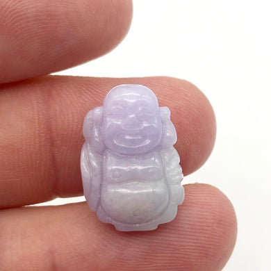 25cts Hand Carved Buddha Lavender Jade Pendant Bead | 21x14x9mm | Lavender - PremiumBead Primary Image 1