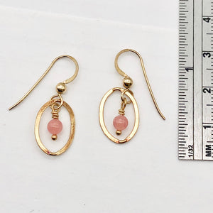 Rhodochrosite 14K Gold Filled Dangle Earrings | 2 1/4" Long | Pink |