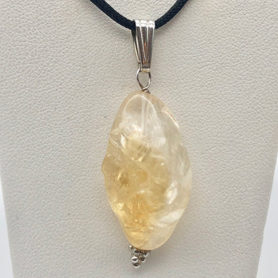 Inner Fire Citrine Nugget 925 Sterling Silver Pendant 504159 - PremiumBead Primary Image 1