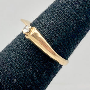 Natural Diamond Solid 14K Yellow Gold Pinky Ring Size 4 1/2 9982Am - PremiumBead Alternate Image 5