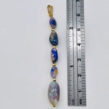 Load image into Gallery viewer, Opal 14K Gold Filled Drop | 2 1/4&quot; Long | Blue Green Fire | 1 Pendant
