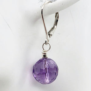 Faceted 10mm Amethyst 925 Sterling Silver Drop/Dangle Lever Back Earrings - PremiumBead Primary Image 1