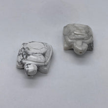 Load image into Gallery viewer, Hand Carved 2 White Howlite Turtle Beads | 23x18x10mm | White/Gray
