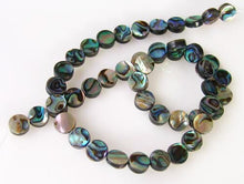Load image into Gallery viewer, Natural Abalone Shell 8.5mm Coin Bead Strand (49 Beads) 109910 - PremiumBead Alternate Image 2
