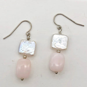 Spectacular Peruvian Pink Opal Sterling & Pearl Set 200039
