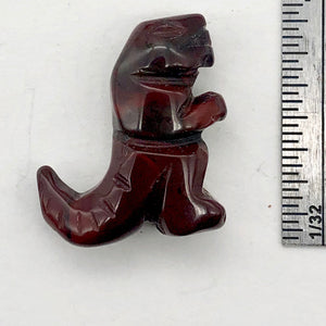 Brecciated Jasper Tyrannosaurus Rex Figurine/Worry | 21x18.5x8mm | Red