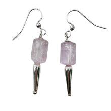 Load image into Gallery viewer, Kunzite Crystals Sterling Silver Dangle Earrings | 1 3/4&quot; Long | Pink | 1 Pair |
