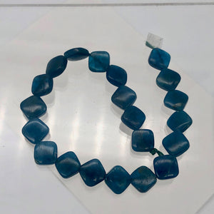 Gemmy Blue Apatite 8x8x4mm Diagonal Drilled Bead Half-Strand | 21 Beads | - PremiumBead Primary Image 1