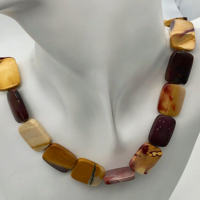 Australian Mookaite Rounded 20x15x5mm Rectangle Bead Strand - PremiumBead Primary Image 1