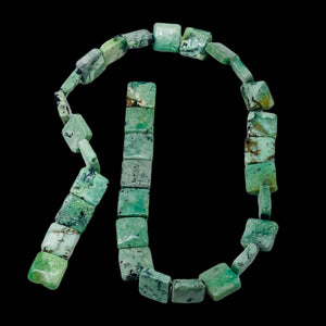 Minty Mojito Green Turquoise Square Coin Bead Strand 107412D