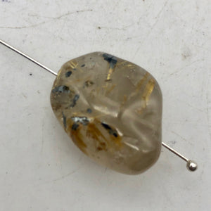Rutilated Smoky Quartz Centerpiece Beads | 30x14x9mm to 18x15x9mm | 3 beads | - PremiumBead Alternate Image 2