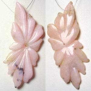 70cts Exquistly Hand Carved Pink Peruvian Opal Flower Bead 10369BQ - PremiumBead Primary Image 1