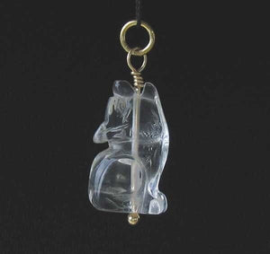 Quartz Wolf Pendant Necklace | Semi Precious Stone Jewelry | 14k Pendant - PremiumBead Alternate Image 8