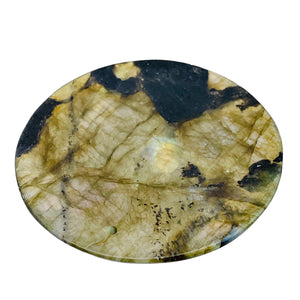 Magical Green Patterned Labradorite Pendant Bead | Green Clear | 45mm |