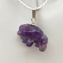 Load image into Gallery viewer, Amethyst Hand Carved Bison / Buffalo Sterling Silver 1&quot; Long Pendant 509277AMS - PremiumBead Alternate Image 5
