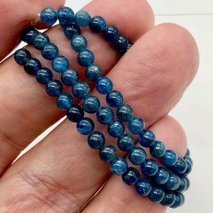 53 Beads Superb 3.5mm Round Blue Apatite Bead 8 inch Strand 9382HS - PremiumBead Alternate Image 4