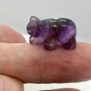 Hand-Carved Natural Amethyst Bear Bead Figurine | 13x18x7mm | Purple - PremiumBead Alternate Image 2