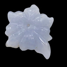 Load image into Gallery viewer, 35.5cts Exquisitely Hand Carved Blue Chalcedony Flower Pendant Bead
