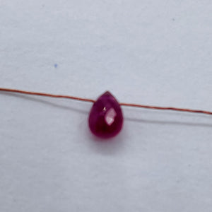 1 Stunning Natural Red Ruby Faceted Briolette Bead 9667Ad