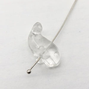 Carved Animal Clear Quartz Whale Figurine Worry Stone | 20x13x11mm | Clear - PremiumBead Alternate Image 6
