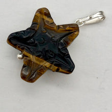 Load image into Gallery viewer, Tiger Eye Starfish Pendant Necklace | Semi Precious Stone | Silver Pendant | - PremiumBead Alternate Image 6
