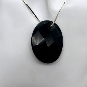 Stunning Faceted Onyx Centerpiece Pendant Beads| 40x30mm| Black| Oval | 2 Beads| - PremiumBead Alternate Image 4