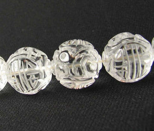 1 Unique Hand Carved Long Life Natural Quartz 19mm 10357A | 19mm | Clear - PremiumBead Alternate Image 2