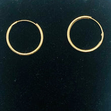 Load image into Gallery viewer, 14k Solid Gold Endless Hoop Earrings | 14mm | Gold | 1 Pair Earrings |
