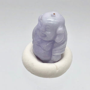 26.9cts Hand Carved Buddha Lavender Jade Pendant Bead | 21x14.5x10mm | Lavender - PremiumBead Alternate Image 7