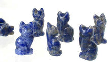 Load image into Gallery viewer, Adorable! 2 Sodalite Sitting Carved Cat Beads | 21x14x10mm | Blue white - PremiumBead Alternate Image 2
