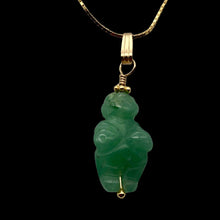 Load image into Gallery viewer, Aventurine Goddess of Willendorf 14Kgf Pendant |1.38&quot; Long | Green |
