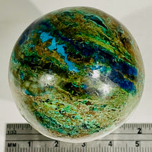 Load image into Gallery viewer, Azurite Malachite Chrysoprase Scry Round Sphere | 45mm | Green/Blue/Brown | 1 |
