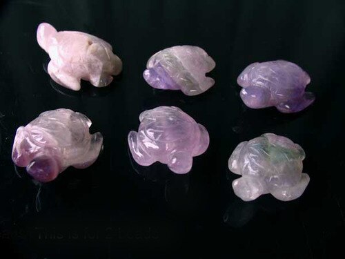 Majestic 2 Carved Amethyst Sea Turtle Beads | 22.5x18x7mm | Purple - PremiumBead Primary Image 1