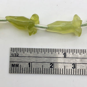 2 Lovely Carved Serpentine Jade Trumpet Flower Beads | 2 Beads | 16x10mm |8921 - PremiumBead Alternate Image 8