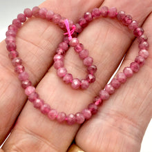 Load image into Gallery viewer, Tourmaline Faceted Roundel Beads | 4x3mm | Pink | 65 Bead(s)
