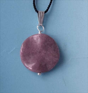 Pretty in Pink! Rhodonite Disc Silver Pendant 507256 - PremiumBead Primary Image 1