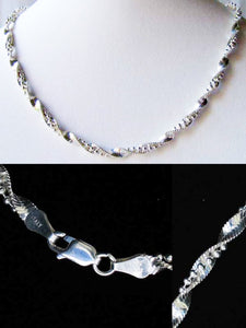 Festive! 20" Silver Bead Herringbone Twist Chain 10027C - PremiumBead Primary Image 1