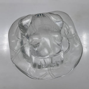 Quartz Frog on Lilly Pad Carving | 30x45x45mm | Clear | 1 Figurine |