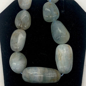 Natural Aquamarine Pebble Bead 16" Strand | 27 Beads | 25x12x10-14x10x7mm | - PremiumBead Alternate Image 4