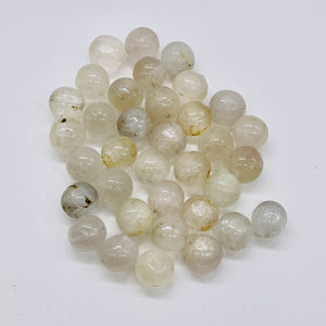 Chatoyant Hint of Color Round Kunzite Beads | 9mm | 4 Beads |