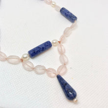 Load image into Gallery viewer, Dumortierite Freshwater Pearl and Rose Quartz 35 inch Necklace 210777 - PremiumBead Alternate Image 2
